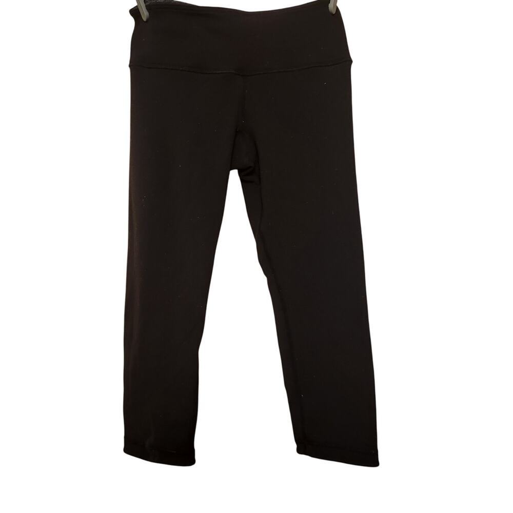 Lululemon Dark Grey Black Reversible Cropped Workout Leggings Size 4 - Picture 3 of 13